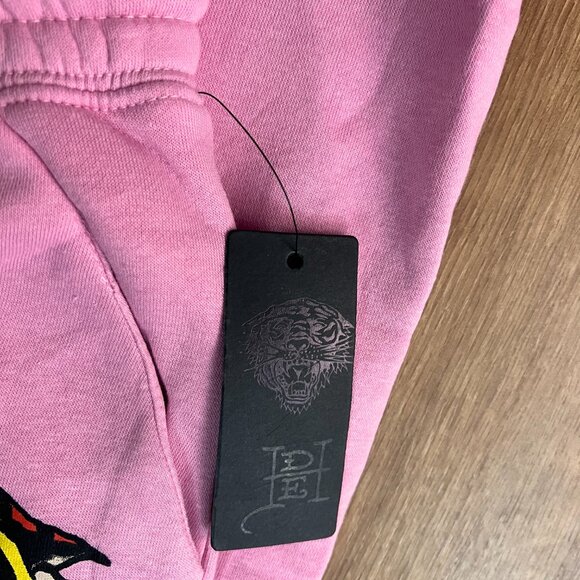 NEW Ed Hardy Tiger Tattoo Wide Leg Pink Jogger Sweatpants Y2K - Picture 10 of 15